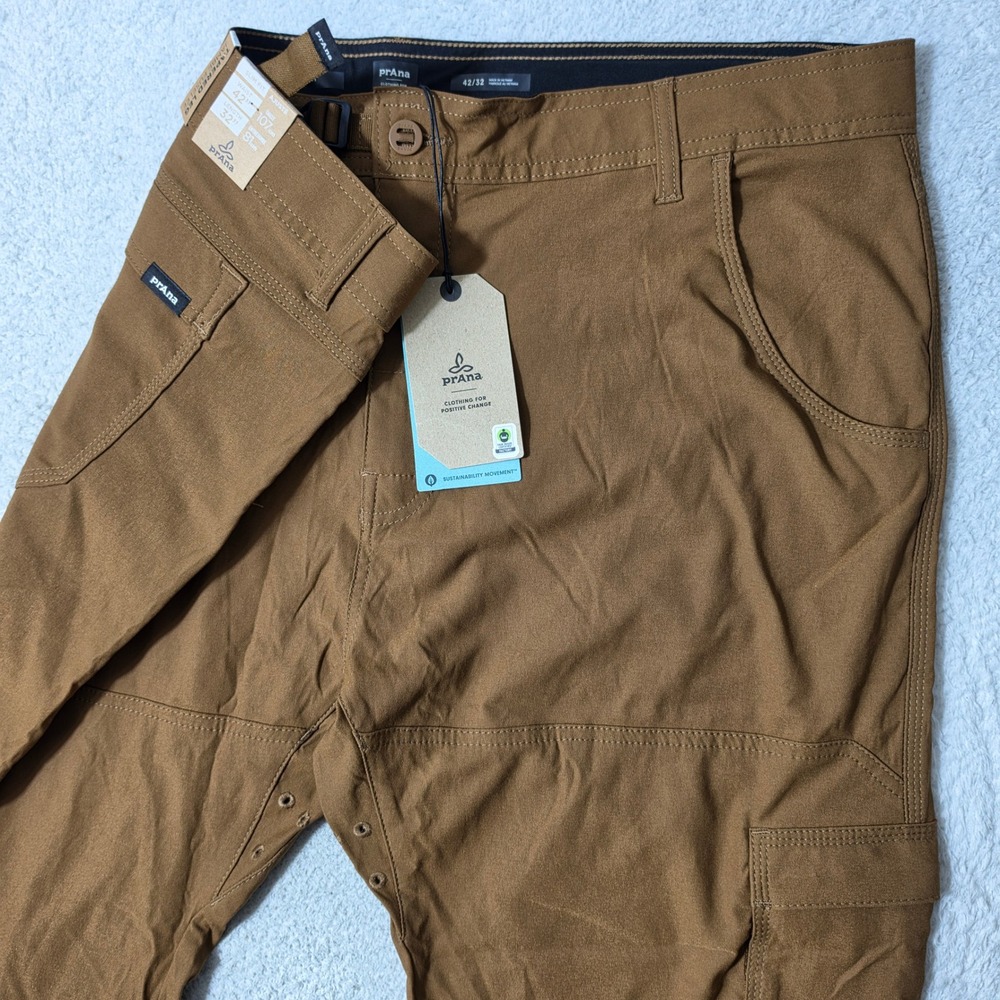 NEW Prana Stretch Zion Slim Pant II Men 42/32 Sepia Brown Stretch Tapered Hiking